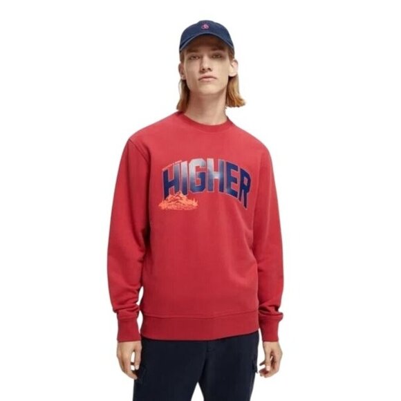 Scotch & Soda Sweatshirt Amsterdam Higher Graphic‎ Preppy Blauw Couture Size M - Picture 1 of 6